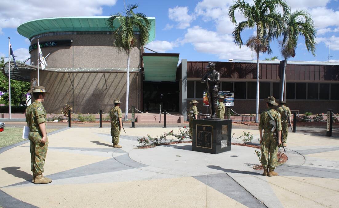 LEST WE FORGET: Anzac Day services will be held all around north west Queensland today including in Mount Isa at the cenotaph on the Civic Centre lawn. Photo: Esther MacIntyre 