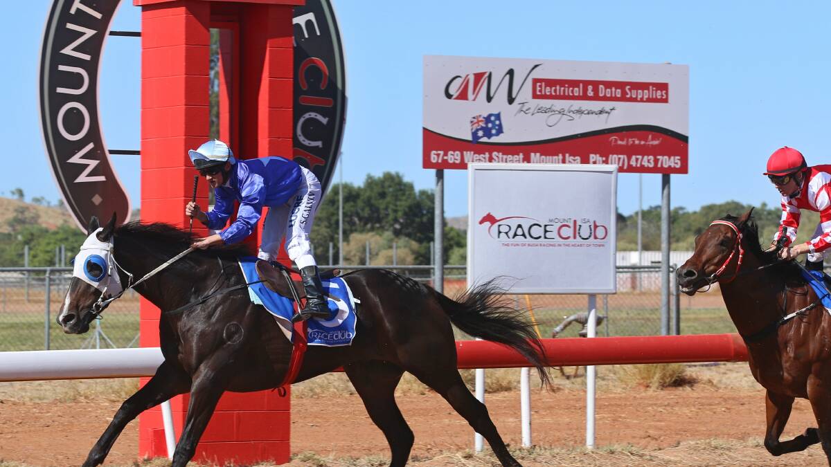 Race 2 - Mackay visitor Dragon Rocket ridden by Steven Galvin defeats race favourite Tidal Rip ridden by Dan Ballard in the Brown Brothers Ratings Band 0-50 Handicap over 1100m. Photo: Sharon Crossland