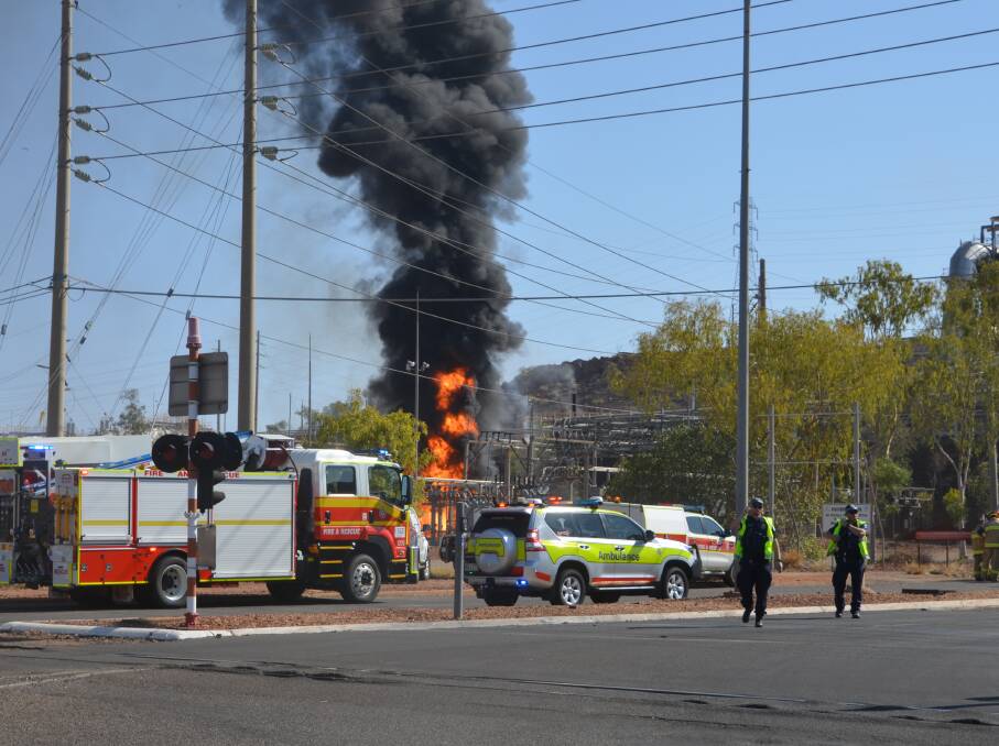 MIM FIRE: A fire broke out at Mount Isa Mines grounds on Monday at around 3.40pm. Photo: Esther MacIntyre