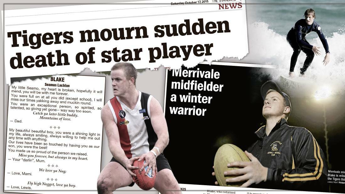 Tragedy: The death of accomplished Victorian footballer Seamus Blake has devastated family and friends. His family's message is simple: speak out and live.