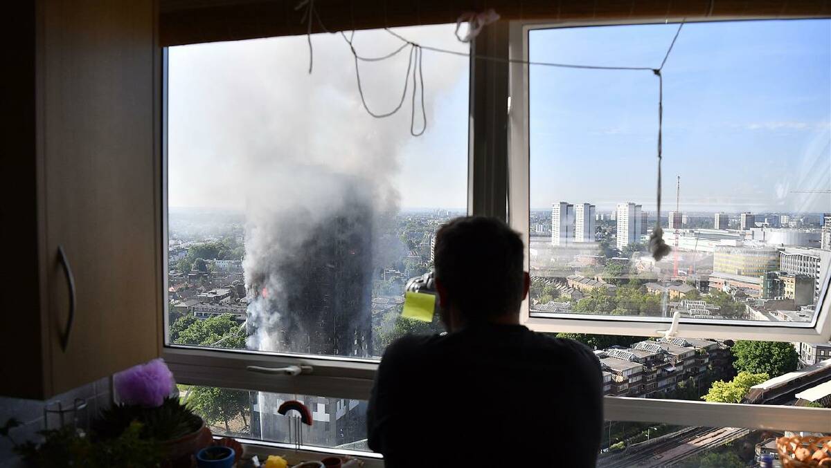 A huge fire engulfed the 24 story Grenfell Tower in Latimer Road, West London in the early hours of this morning on June 14, 2017. Photo: Getty Images