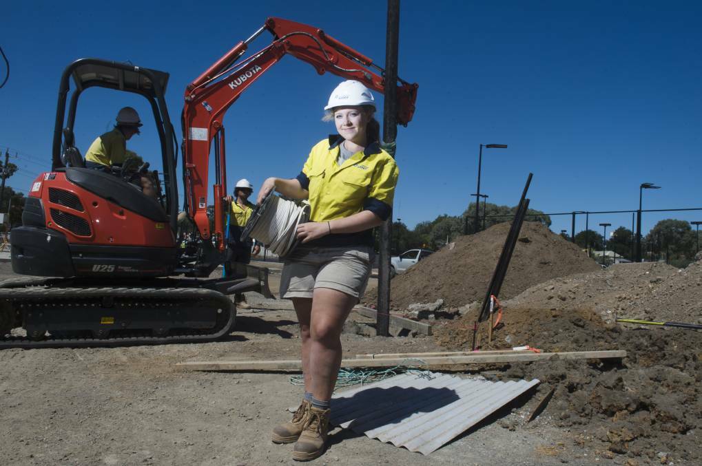 Alecia Allaway is an apprentice in the male-dominated electrical industry. Pic: Darren Howe.