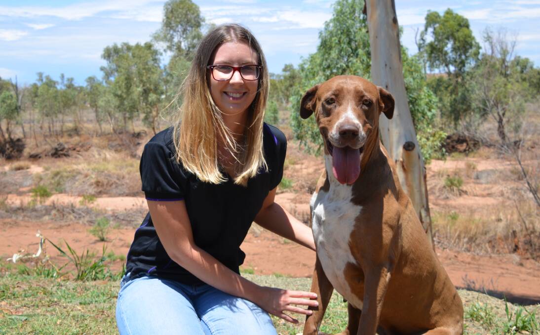 Animal love: 2016 Queen Quest contestant Sarah Brisbane is a strong advocate for Paws, Hoofs and Claws and is asking the community to get behind the cause. She is with her dog Billie. Photo: Bronwyn Wheatcroft  