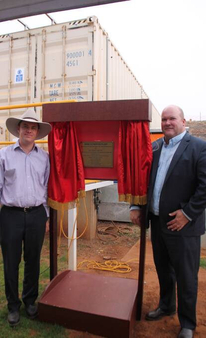 Water quality: Mount Isa Water Board CEO Stephen Farrelly and MP Shane King officially opened the new Mount Isa Filtration Plant on Monday. Photo: Bronwyn Wheatcroft 