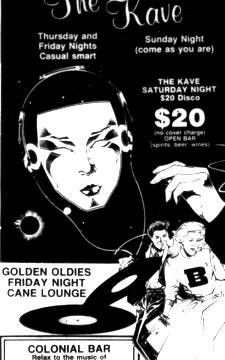 An advertisement for The Kave at the  Mount Isa Hotel from 1988.  