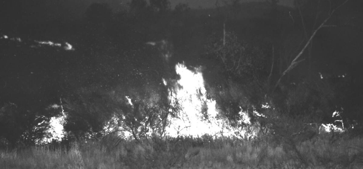 Flame: A typical scrub fire at the time. Photo: Supplied.
