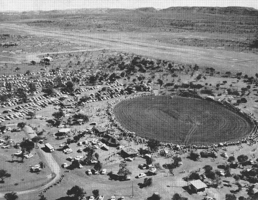 Camped at the park: Kalkadoon Park  and the 'First Rodeo' circa August 1959. Photo: Supplied.