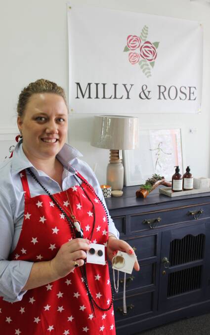 NEW BUSINESS: Owner of Milly & Rose Emily Matthews is proud to display her items in a store on Miles Street. Photo: Samantha Walton.