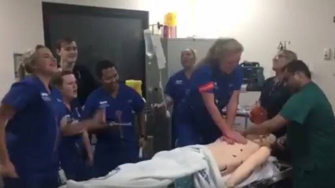 Mount Isa nursing staff go viral on social media, thanks to resuscitation parody.