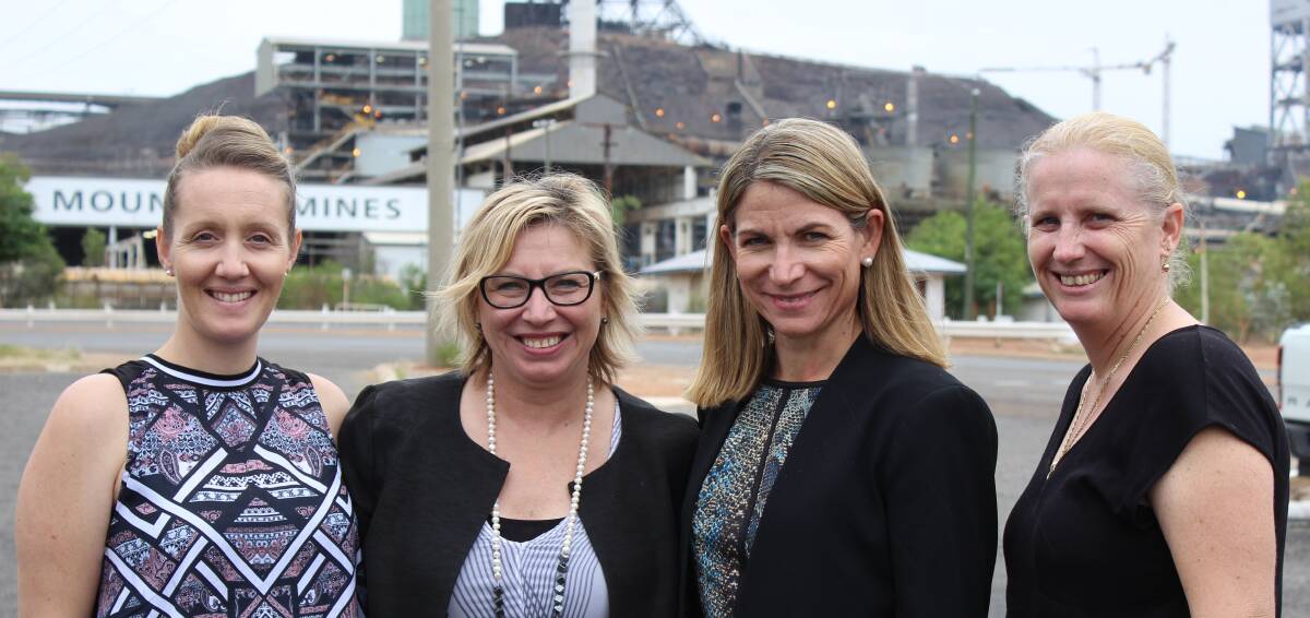 Powerful Women: Kim Harwood, Rosie Batty, Joyce McCulloch and Jackie Poustie are determined to stop domestic violence in Mount Isa. Photo: Samantha Walton.