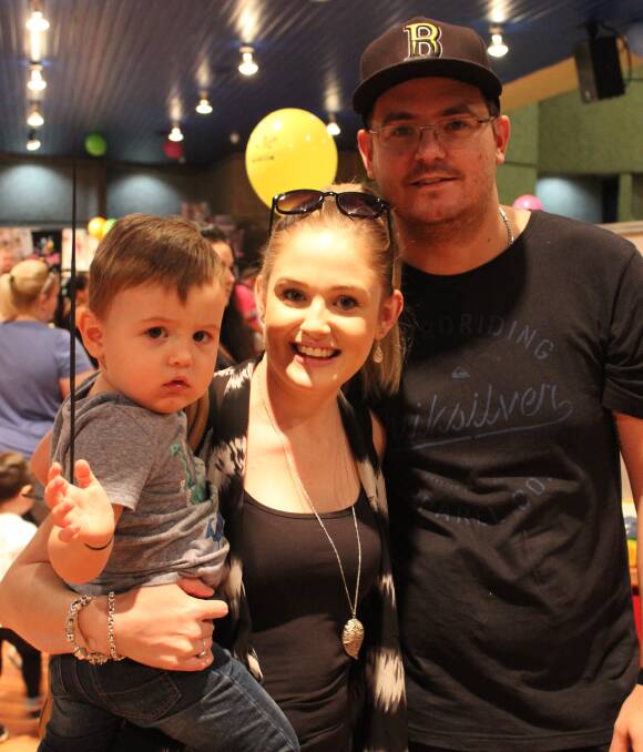 ALL ON DISPLAY: Charlie, Tara and Chris Sutton enjoying the Baby and Toddler Expo on Sunday at the Civic Centre. Photo: Samantha Walton.