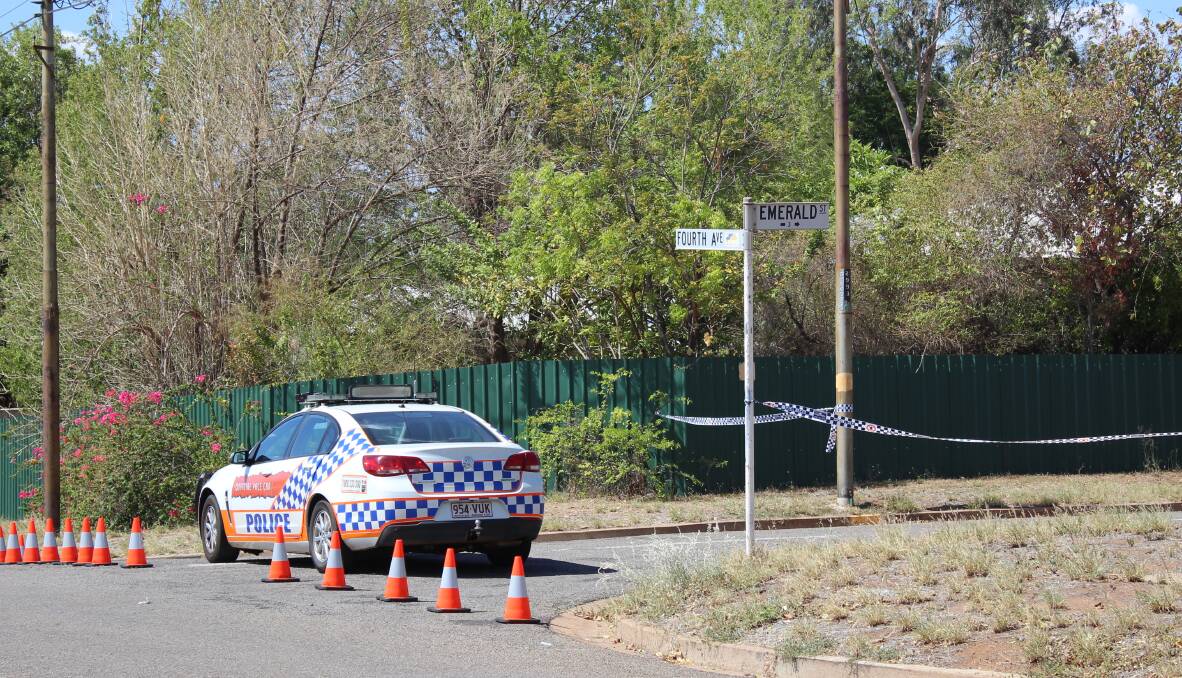 Mount Isa police investigation team closed Emerald Street where the incident occurred.