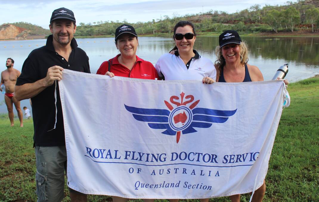Royal Flying Doctors Service representatives Steve Clarke, Fleur Brown, Bec Sears and Timna Wright supporting the local community.