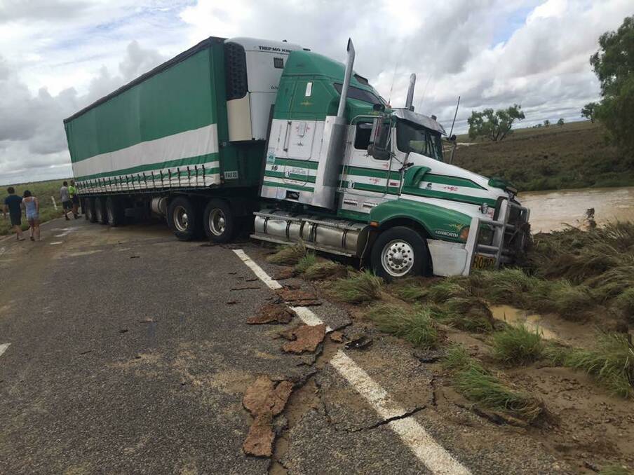 IF IT IS FLOODED, FORGET IT: The vehicle 30 kilometres east of McKinlay heading west. Photo sourced:Rural Queensland Today