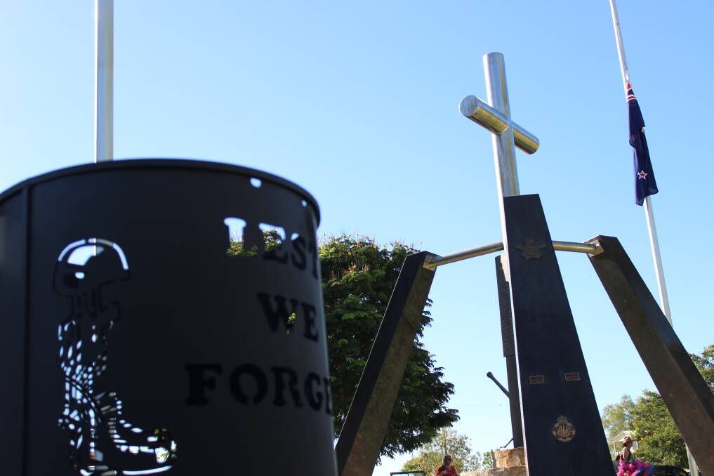 An addition to the Anzac Day ceremony this year saw a fire bucket lit at the dawn service.