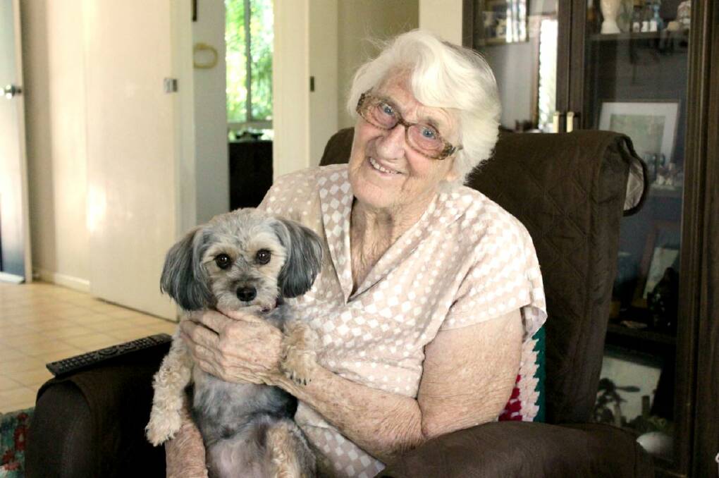 SAFE: Freda Needham thanked her rescuer Laura with many cuddles and praise. Photo: Samantha Walton.
