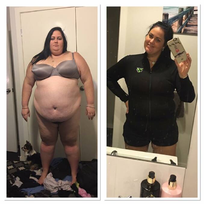Elle Goodall's before and after shot. Photo supplied.