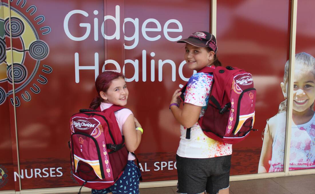 KEEP HEALTHY: Kayleigh and Kathleen Coggan had their annual check up and received their Deadly Choices back to school essentials. Photo: Samantha Walton.