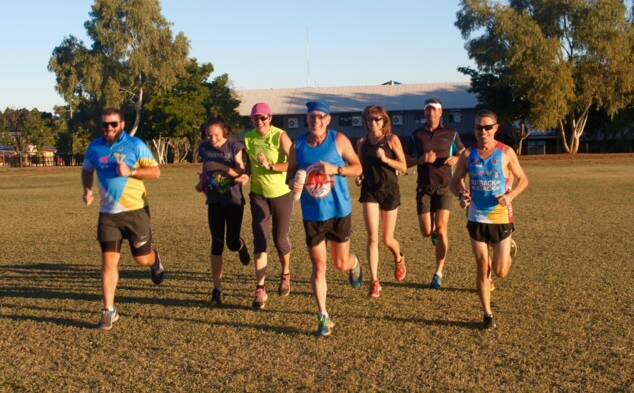 WARM UP: IsaRats club members are busy preparing for this years Outback to Stack running festival under guidance of coach and runner Greg Mitchell. Photo supplied.