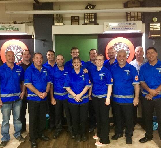 Everyone's a winner: Mount Isa representatives at Tennant Creek for the Golden Nugget Darts Competition. Photo supplied.