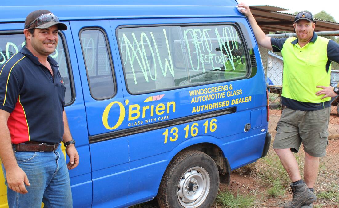 OPEN: Windscreens O'Brien owner Damion O’Loughlin and branch manager Damien 'Red' Lethborg are excited about business already rolling in the week of opening.