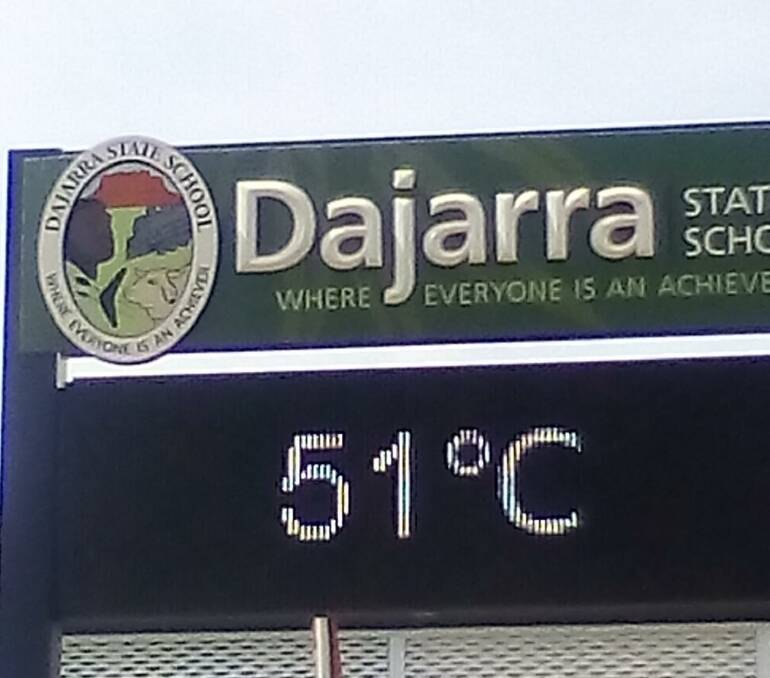 Dajarra welcomed New Year's Day with a scorcher as proved by this photo submitted by Shelly Ryan.