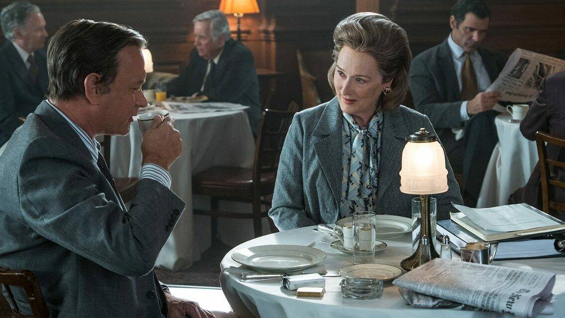 Tom Hanks as Ben Bradlee and Meryl Streep as Katherine Graham in The Post.