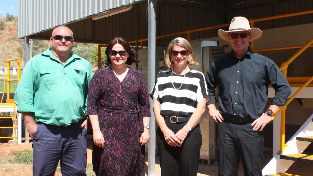 Cr Paul Stretton, RDA CEO Glenys Schuntner, Mayor Joyce McCulloch and Utility Services Director Mike Salmon inspect the plant.