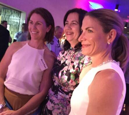 Two of the women mayors in the north: Belinda Murphy (left) and Joyce McCulloch (right) with Premier Annastacia Palaszczuk in Mount Isa last month.