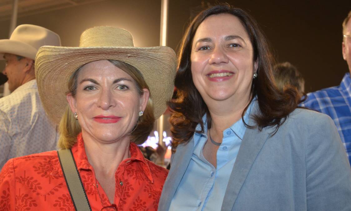Premier Annastacia Palaszczuk (right) in Mount Isa for the rodeo with Mayor Joyce McCulloch.
