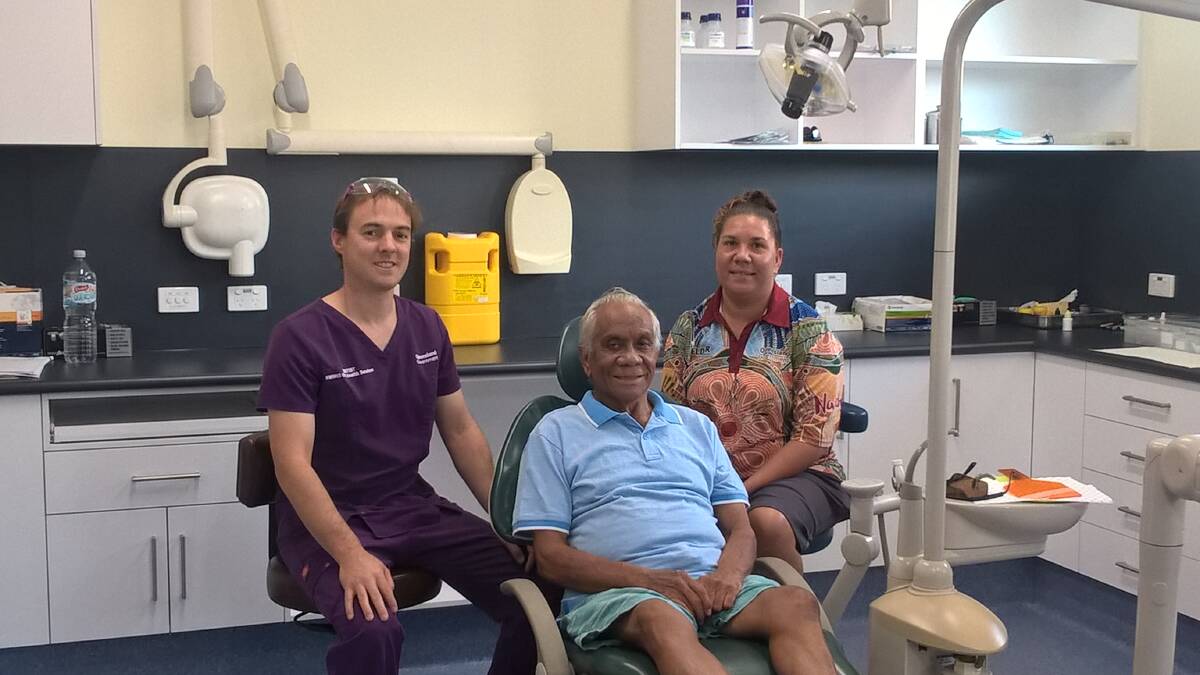 Travis Blood, Herbert Fortune and Sheila Armstrong at the new Cloncurry Dental Clinic.