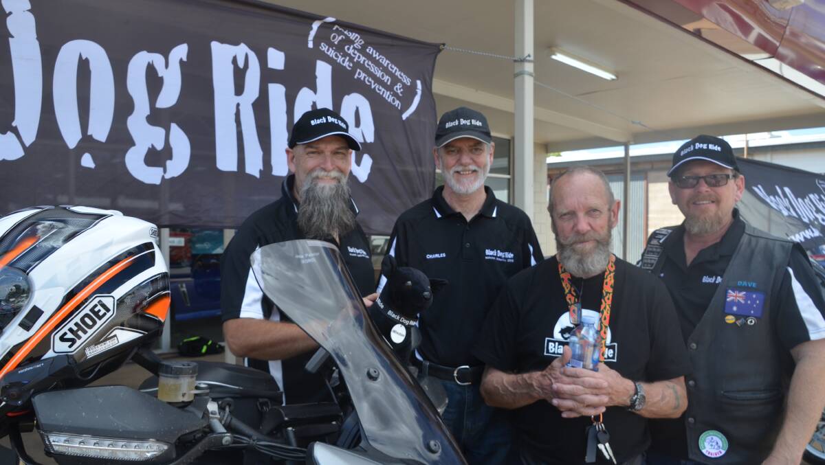 Doing the Black Dog Ride are Jamie Painter, Charles Linsley, Colin Linsley and Dave Schaeffer.