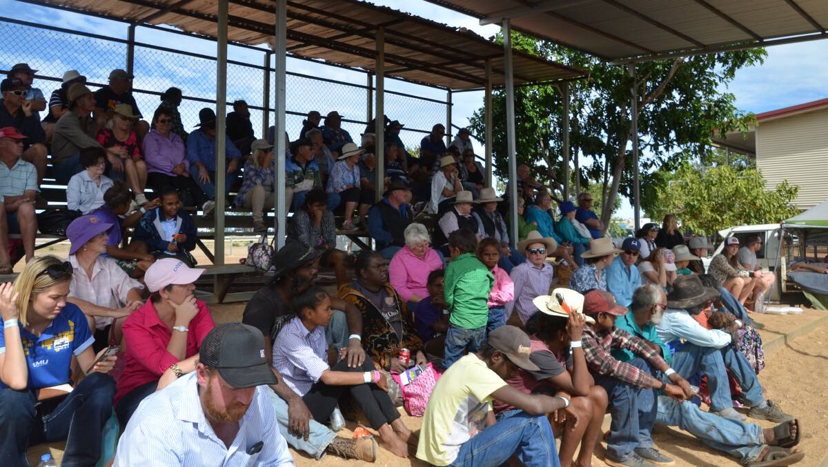 Some of the large crowd in at the Normanton Rodeo on Saturday. Photo: Derek Barry