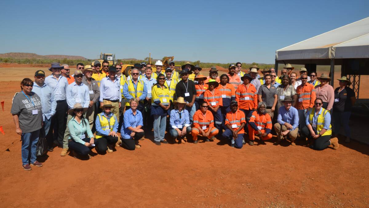 BIG GROUP: Photo of everyone who attended the Jemena sod turning in Mount Isa on Wednesday. Photo: Derek Barry