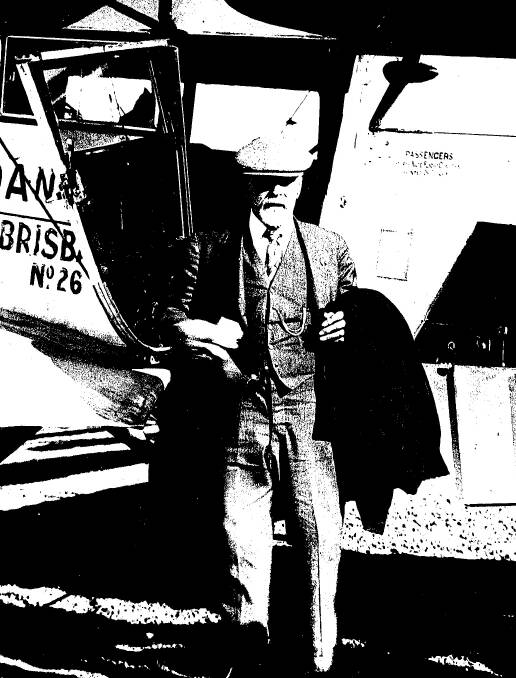 HISTORY: Alexander Kennedy at the inaugural Brisbane to Charleville flight aboard the aircraft "Apollo" on April 17, 1929.