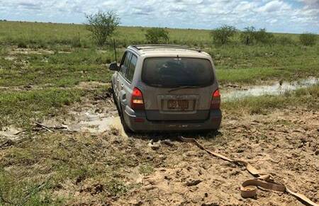 STUCK FAST: Police recovered the couple's bogged vehicle near Normanton several days after the incident. Photo: contributed.