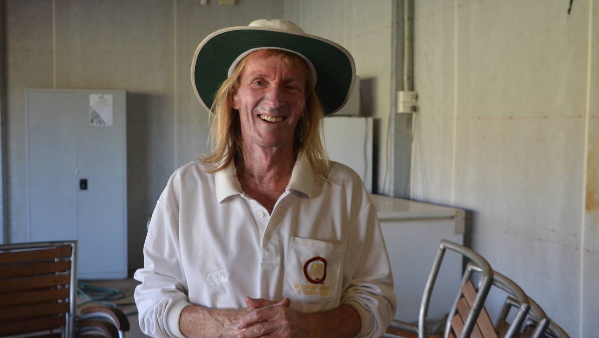 HOWZAT: Dennis Petrie cools down in the sheds after the cricket on Saturday saying there is no place he'd rather be than out in the middle. Photo: Derek Barry