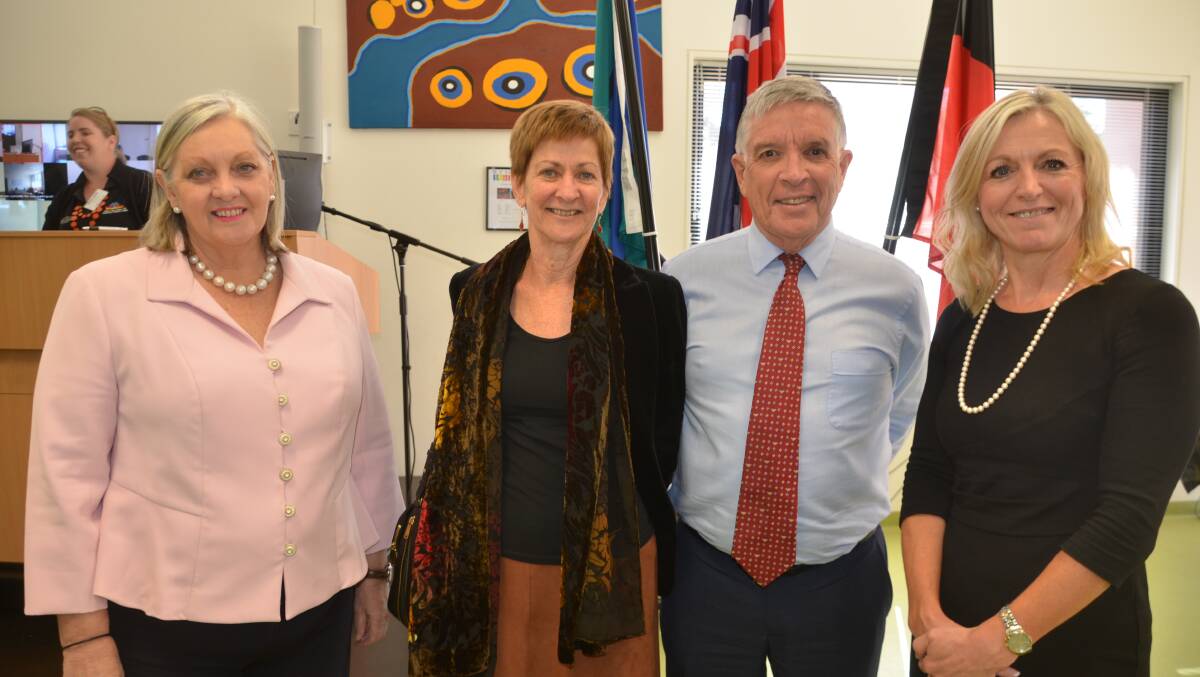 At the Allied Health forum are MICRA director Sabina Knight, Qld Chief Allied Health officer Julie Hulcdombe, JCU Chancellor Bill Tweddell and NWHHS CEO Lisa Davies Jones.