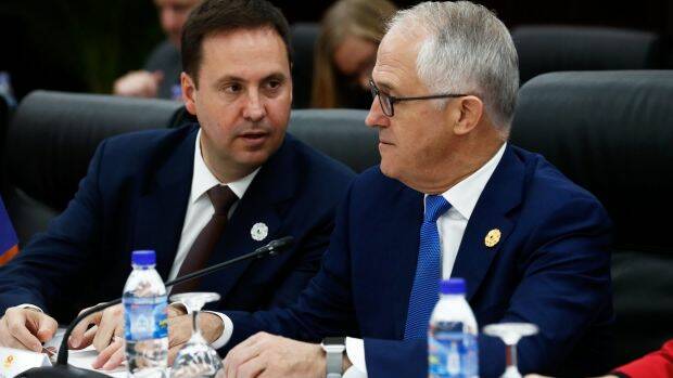 Trade Minister Steve Ciobo with PM Malcolm Turnbull. Photo: Fairfax.
