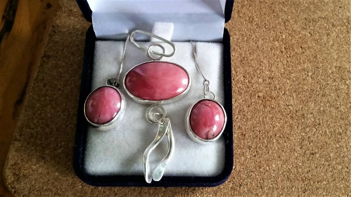 BEAUTIFUL THINGS: Trinidad's Rhodonite set made at the Lapidary Club in 2017. Photo supplied.