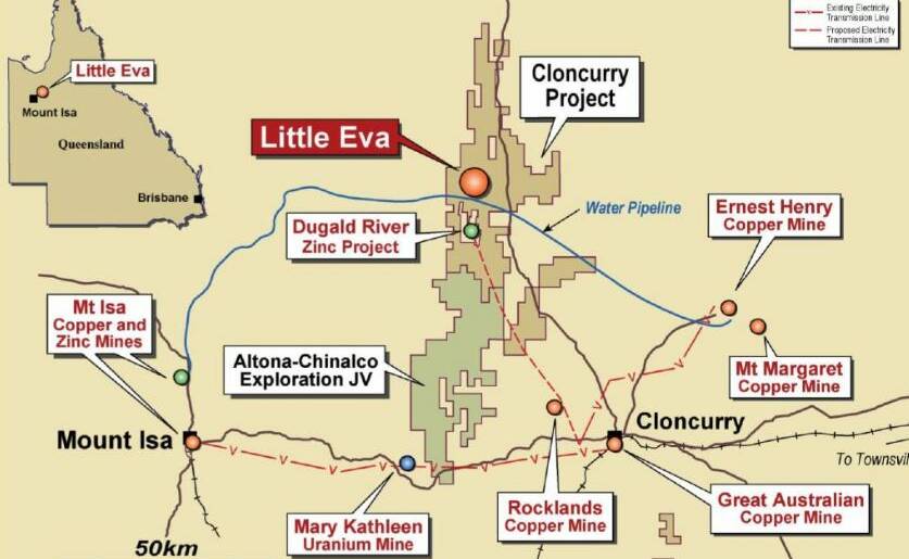 Map of the Cloncurry Copper Project.