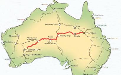 The Outback Way connects to Cairns to Perth.