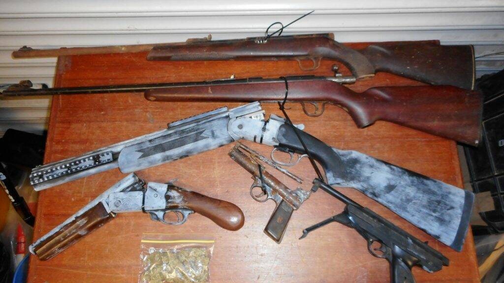 CACHE: Firearms seized as part of Operation Papa Journey. Photos: QPS.