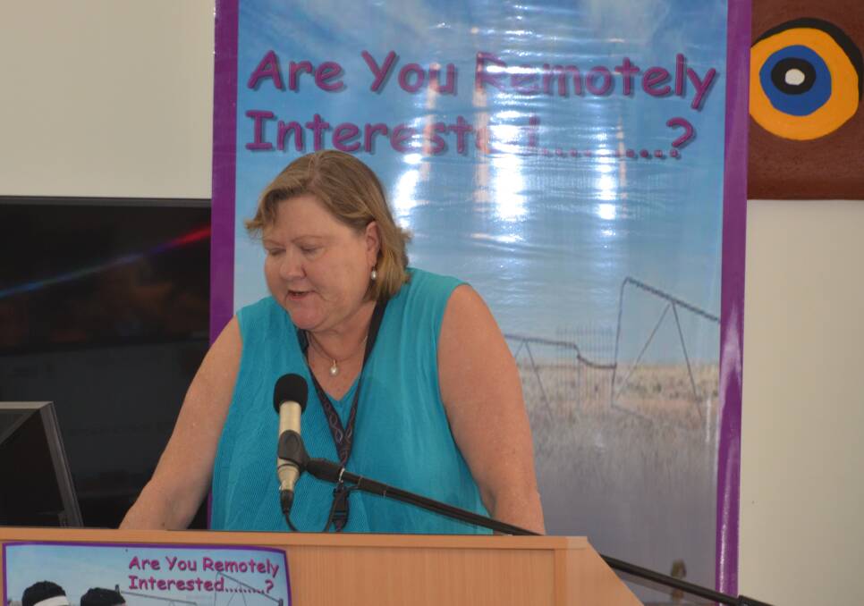 Assoc Prof Sue Lenthall speaks at the Mount Isa conference.