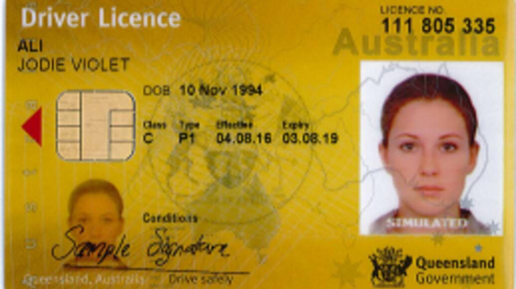 The Queensland licence without the info on sex or height.