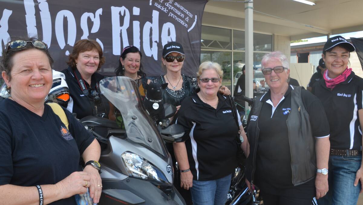 Ladies on the Black Dog Ride: Michelle Prowse, Sandra Helkin, Terri Barclay, Sue Bergman, Wendy Melton, Di Munro and Donna Griffin.