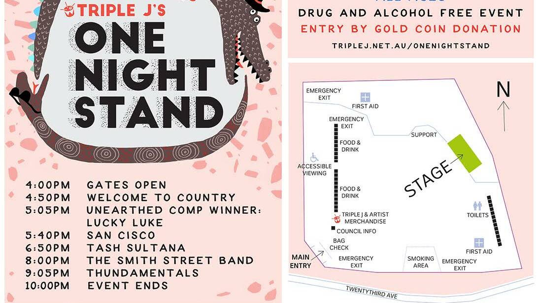 ABC has released the running order of One Night Stand in Mount Isa beginning at 4pm and ending at 10pm Saturday.