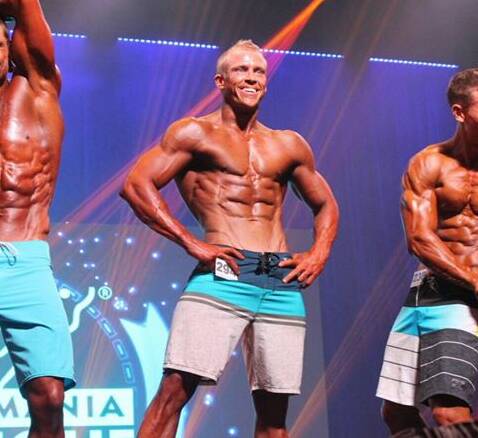 BODY BUILDER: Liam Burnham competes at Musclemania Australia on the Gold Coast. Photo: contributed.