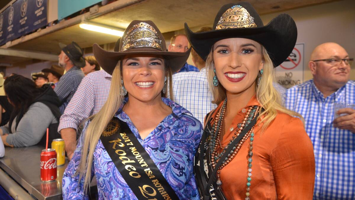 Rodeo Queen Moz Miller with Miss Rodeo Australia Emma Deicke.