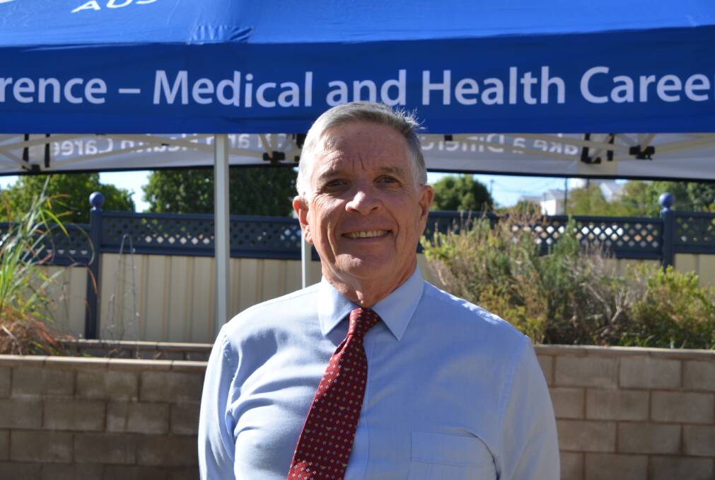 James Cook University Chancellor Bill Tweddell visited Mount Isa for the allied health conference.